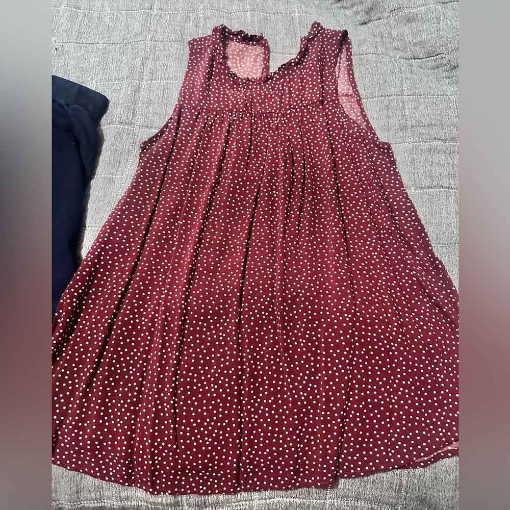 Red polka dot dress tank.